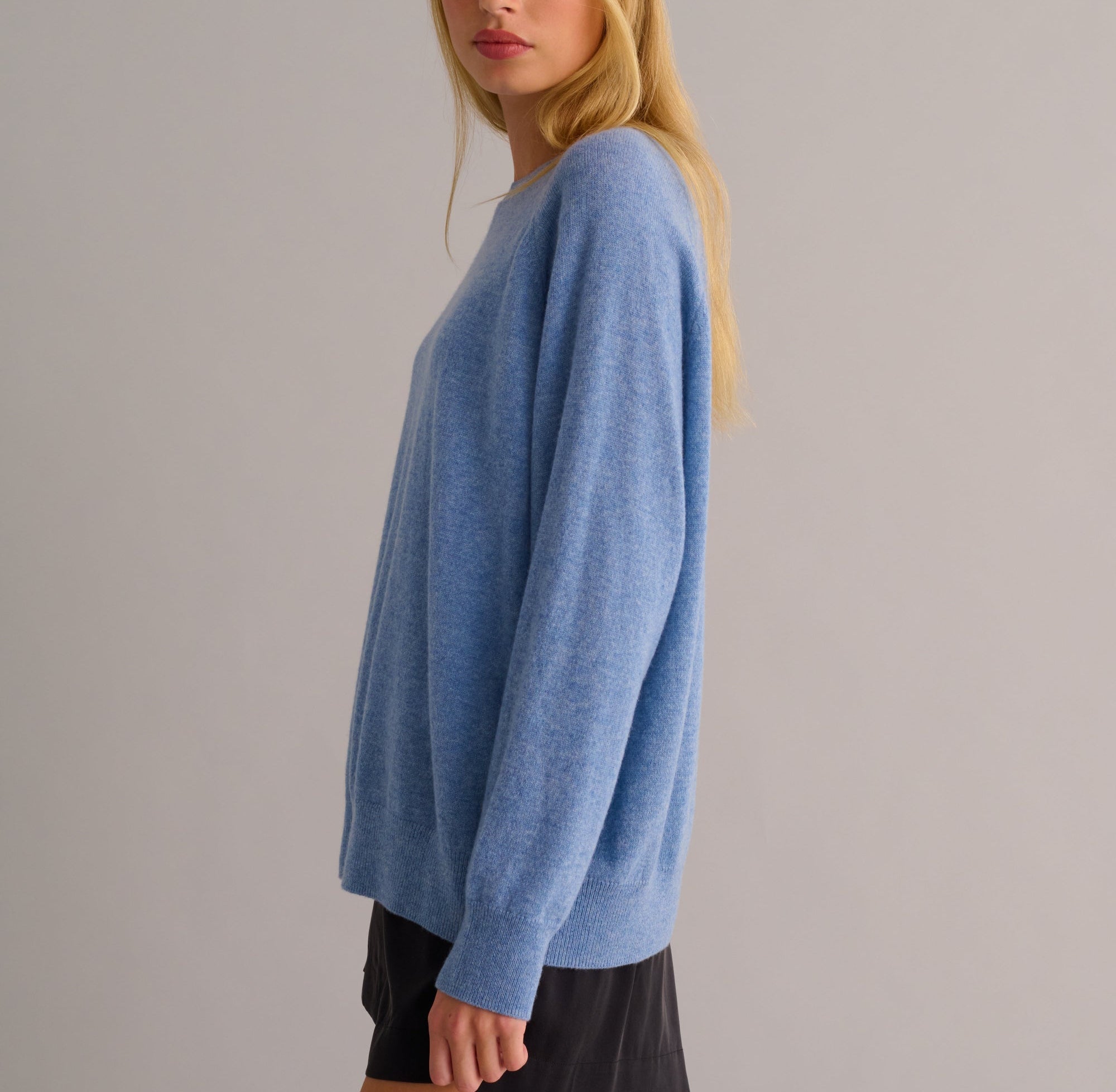 Chambray Blue Cashmere Sweatshirt