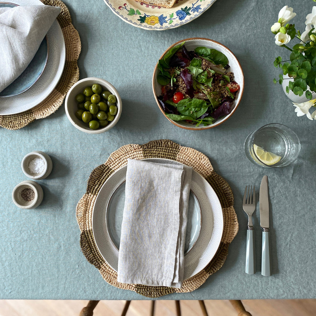 Olive Scalloped Placemat
