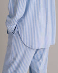 Brushed Organic Cotton Jersey Striped Boyfriend-Shirt PJ Set