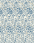 Cream Velvet & William Morris Blue Willow Leaves Double Sided Drum Lampshade | Handmade Ceiling Light Shade | Bespoke UK