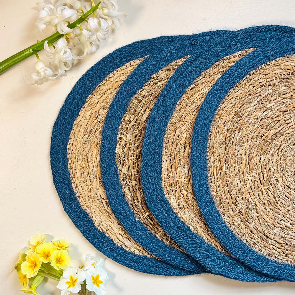 Seagrass Placemats - Blue (Set of 4)