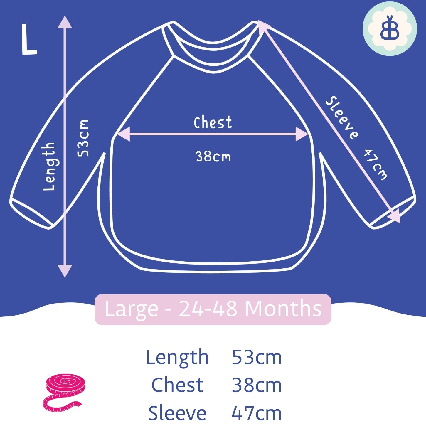 Long Sleeved Baby Bib - Crafty Print