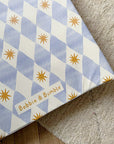Anti-Roll Wedge Baby Changing Mat - Blue Harlequin