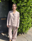 Bolney Mauve Mist Wide Leg Linen Pyjamas
