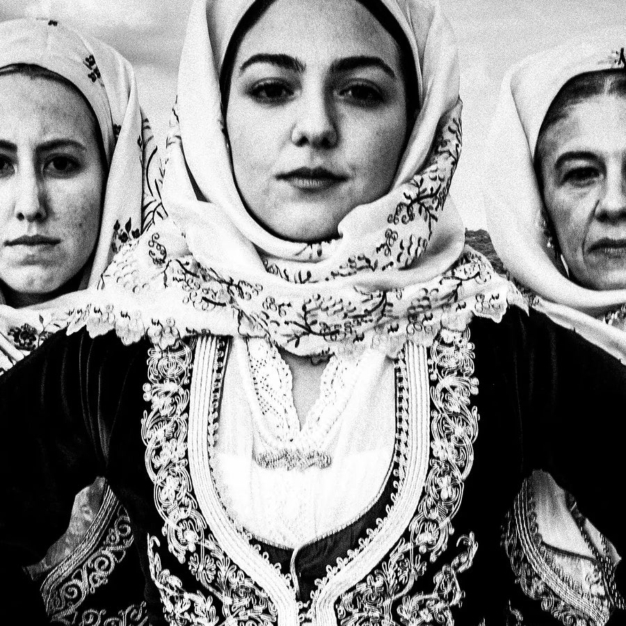 Timeless Beauty: Traditional Costumes of Spetses - Black & White Photography Wall Art by George Tatakis at brixbailey.com