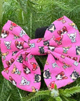 Signature Pink Chihuahua Print Exclusive Small Sailor Bow by My Chi and Me