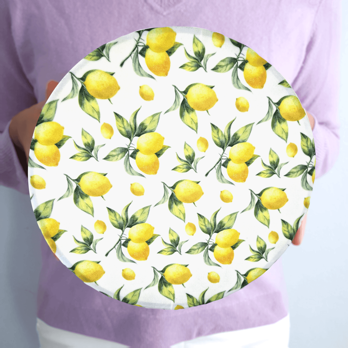 *Set of 2 Large Handmade Beeswax Wraps | Lemony Bees