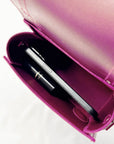 Handmade Leather Bowler Bag - Magenta