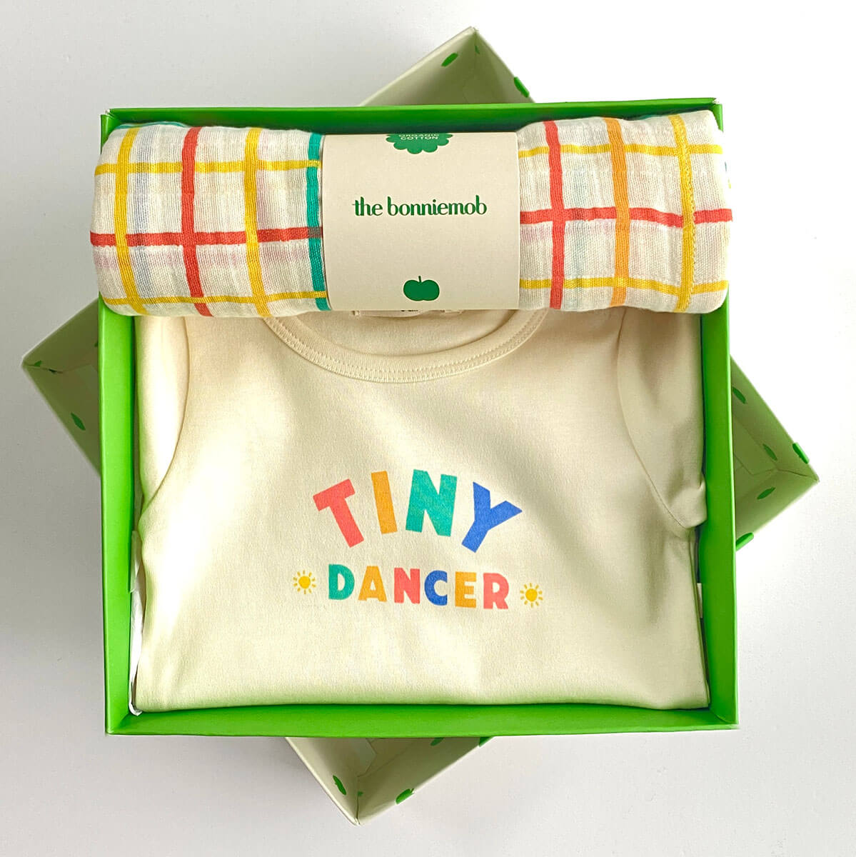 Organic Cotton Baby Bodysuit &amp; Muslin Swaddle Blanket Gift Set