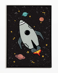 Space Rocket 1 print - black background