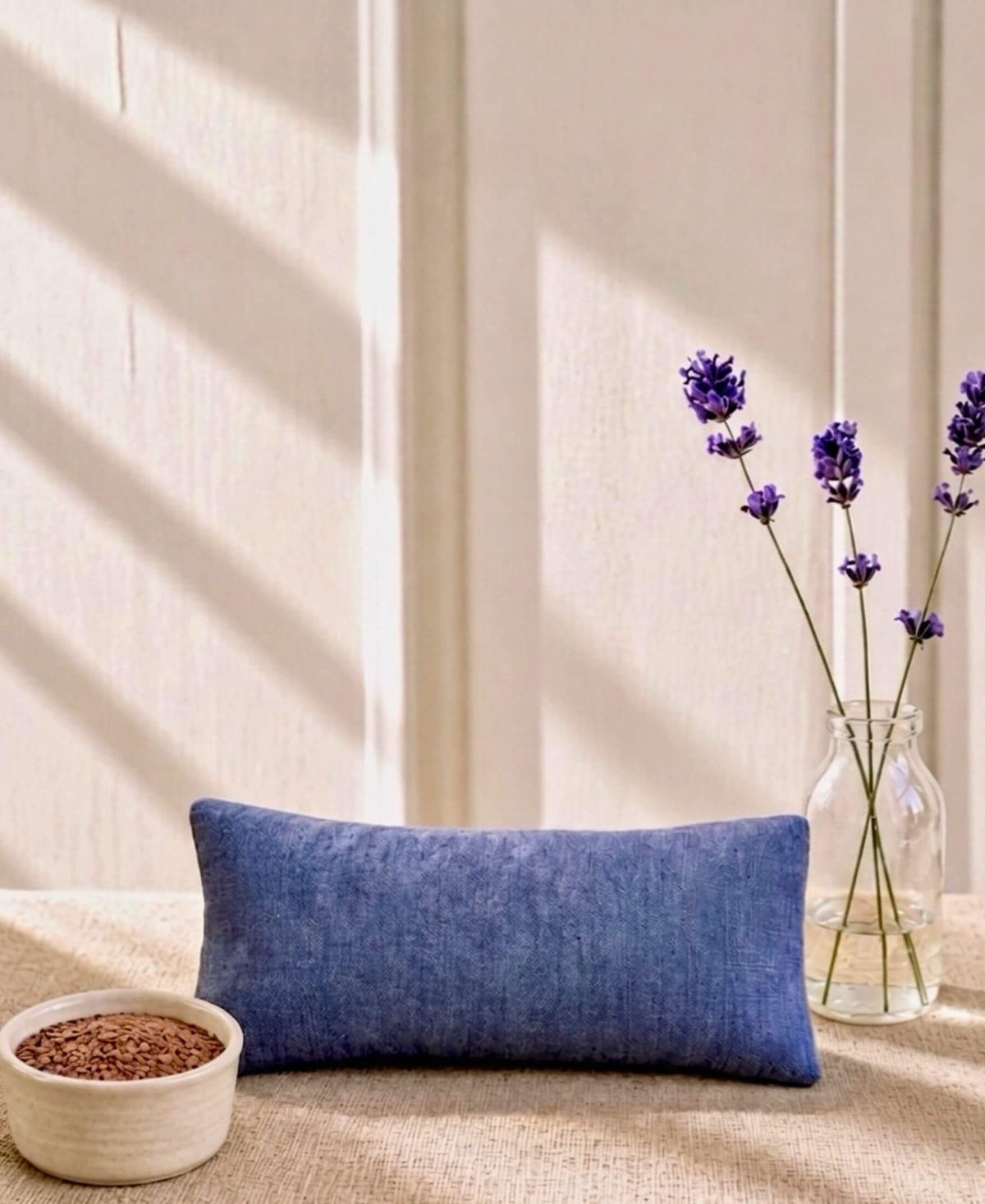 Plain Linen and Norfolk Lavender Eye Pillow
