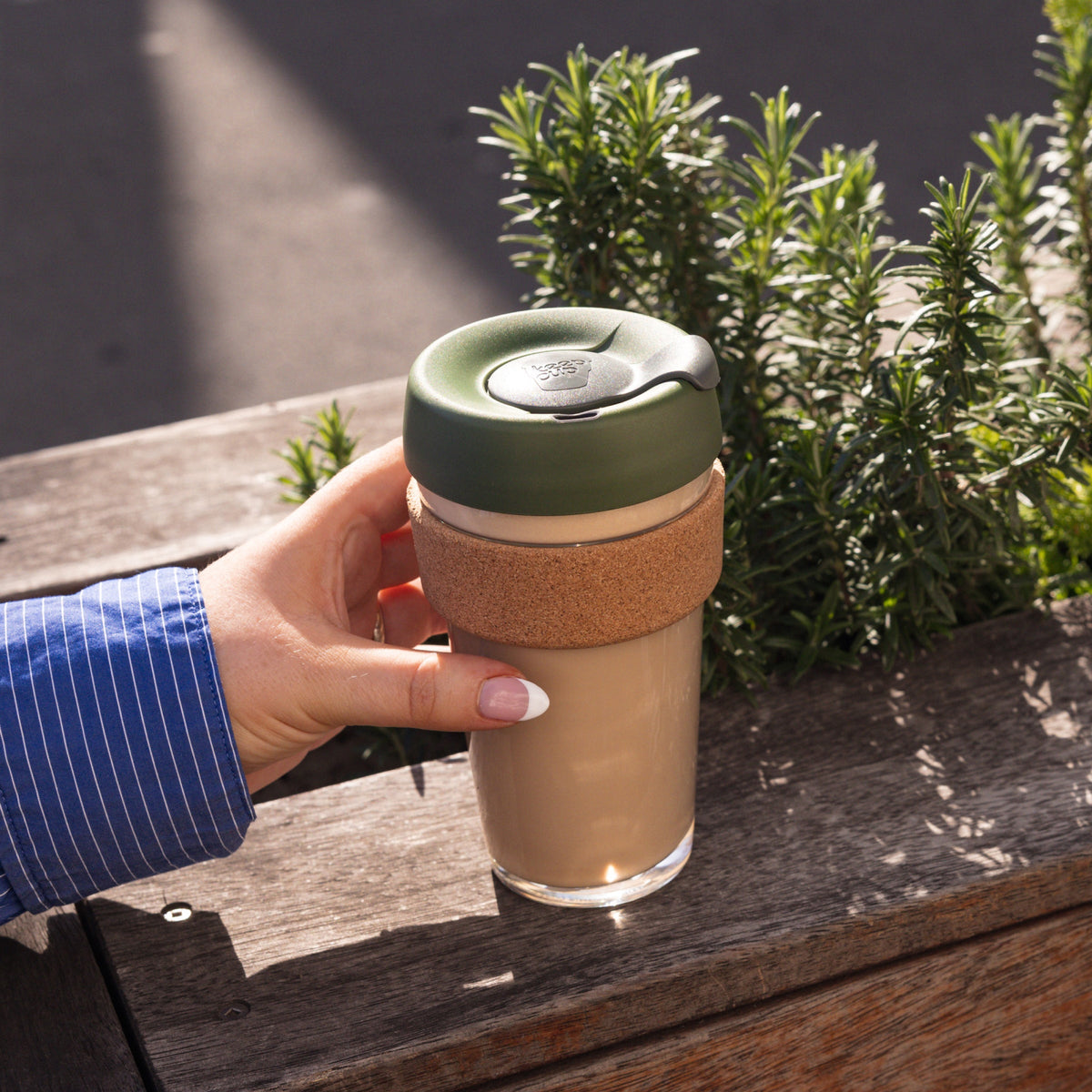 Brew Cork Glass Cup - 16oz | Pine