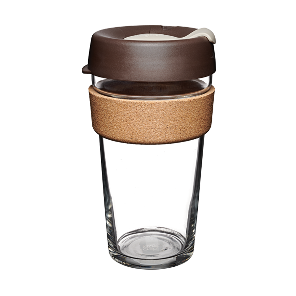 Brew Cork Glass Cup - 16oz | Almond