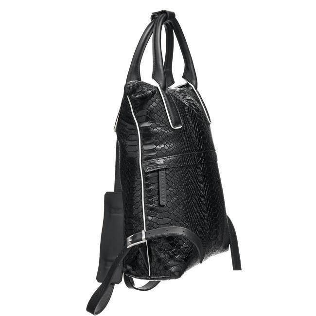 Luxury Black Python Print Vegan Leather Backpack