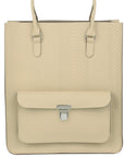Ivory Pebbled Leather Tote Shopper with Inner Pocket