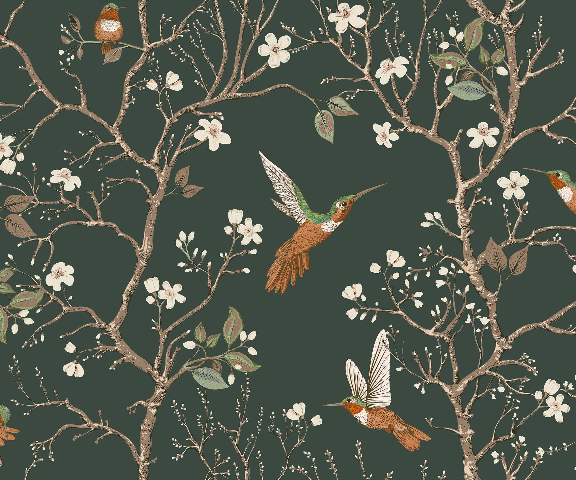 Bronte Bird and Branch Wallpaper