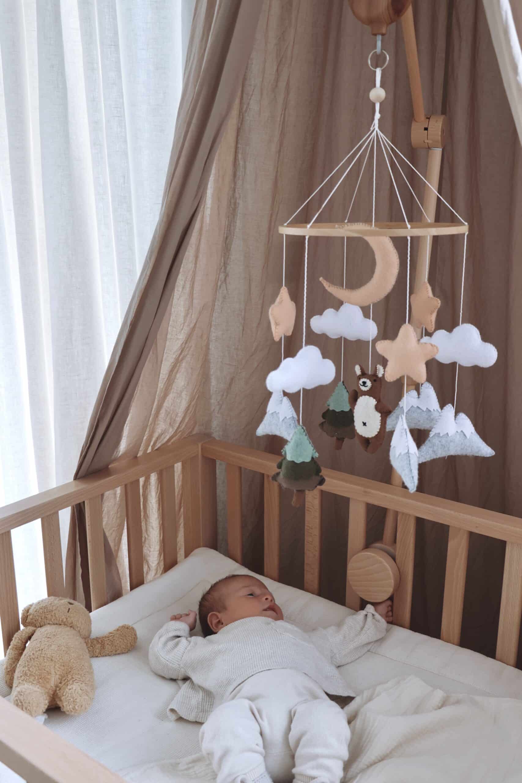 Handmade Brown Bear baby mobile-11