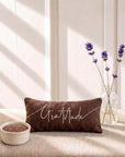 Gratitude Embroidered Linen and Lavender Eye Pillow