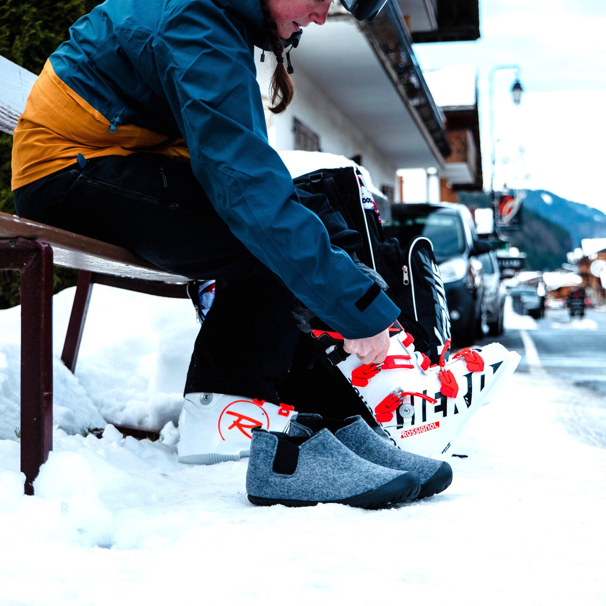 Brumby Women's Slipper Boot in Grey and Charcoal