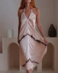 Silk Halter Dress in Shibori