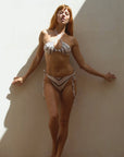 Vega String Bikini in Tan Shibori