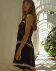 Vela Silk Dress in Black Shibori