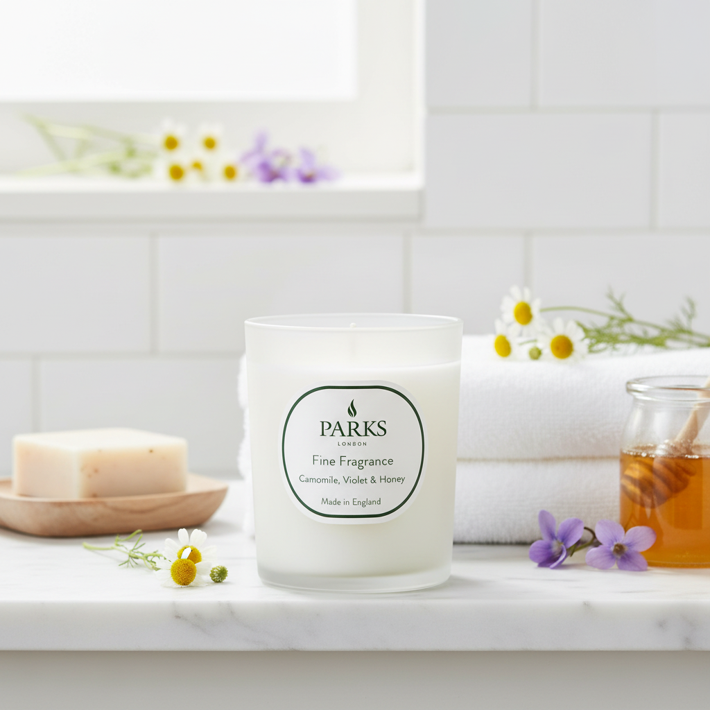 FINE FRAGRANCE 180G CANDLE CAMOMILE, VOILET &amp; HONEY