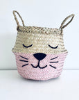 Pink Bottom Whiskers Basket - Small