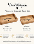 Dom Pérignon Wooden Serving Tray Set | Champagne Butler Trays