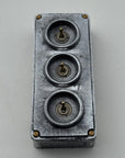 3 Gang 2 Way Solid Cast Metal Toggle Light Switch | Industrial Vintage Surface Mounted *Factory Second*