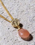 Classic Athena Kate Gemstone Necklace: Peach Moonstone