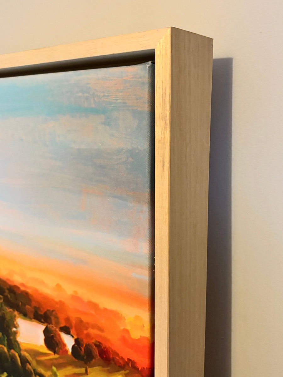 Sunrise on Corsham Court 2 fine art canvas print, hand embellished and signed, luxury wood float frame, 24x32 or 36x48 inches by Michael Sutherland Art at brixbailey.com