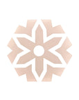 Luxury Fleur porcelain floor and wall tiles, pink and white hex pattern, premium anti-slip, indoor-outdoor use, best-selling by Maria Starling Design at brixbailey.com