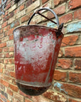 Vintage Galvanised Hanging Fire Bucket Basket / Plant Pot / Planter Pail C