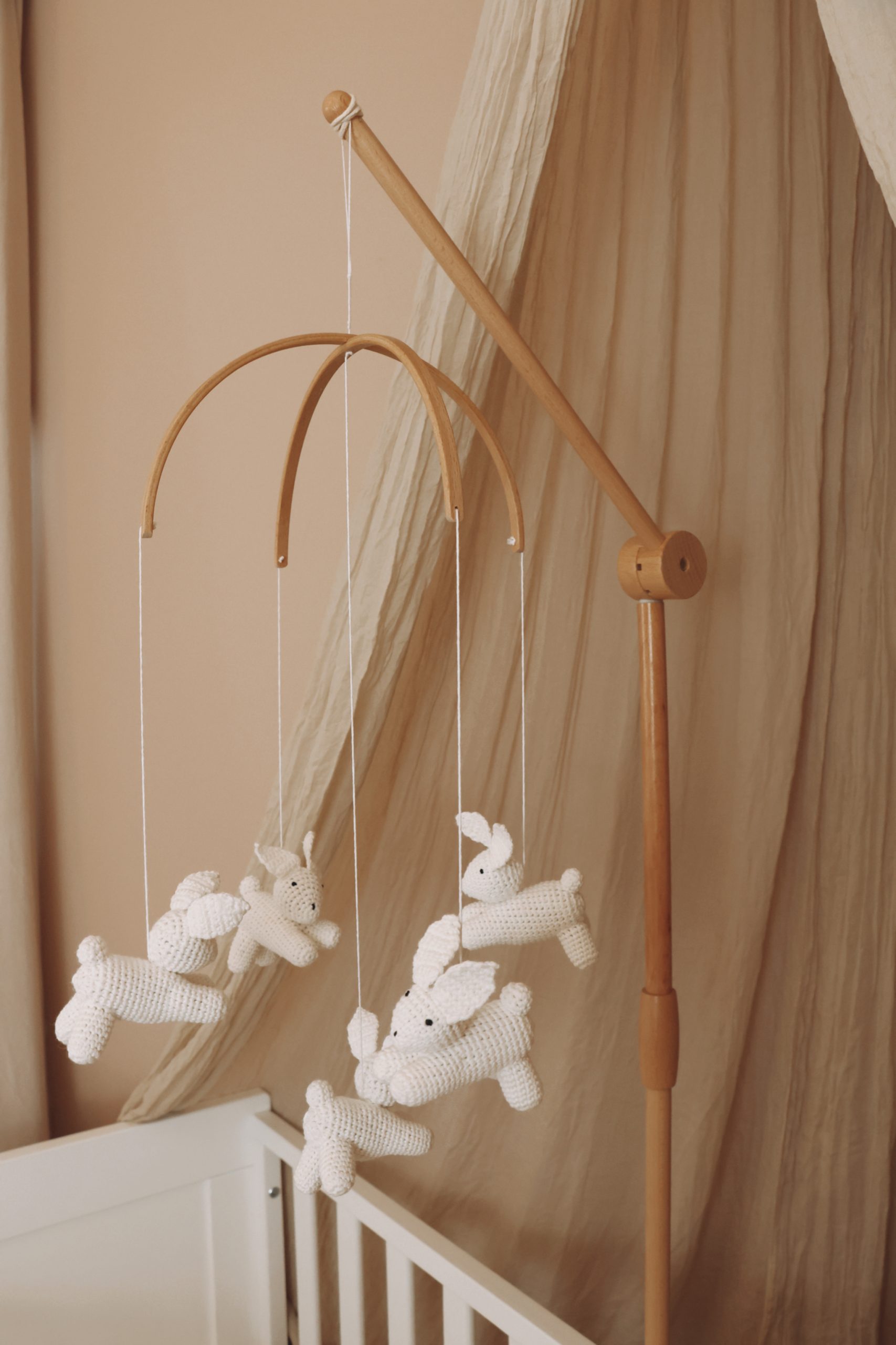 Handmade Crochet Bunny baby mobile-7