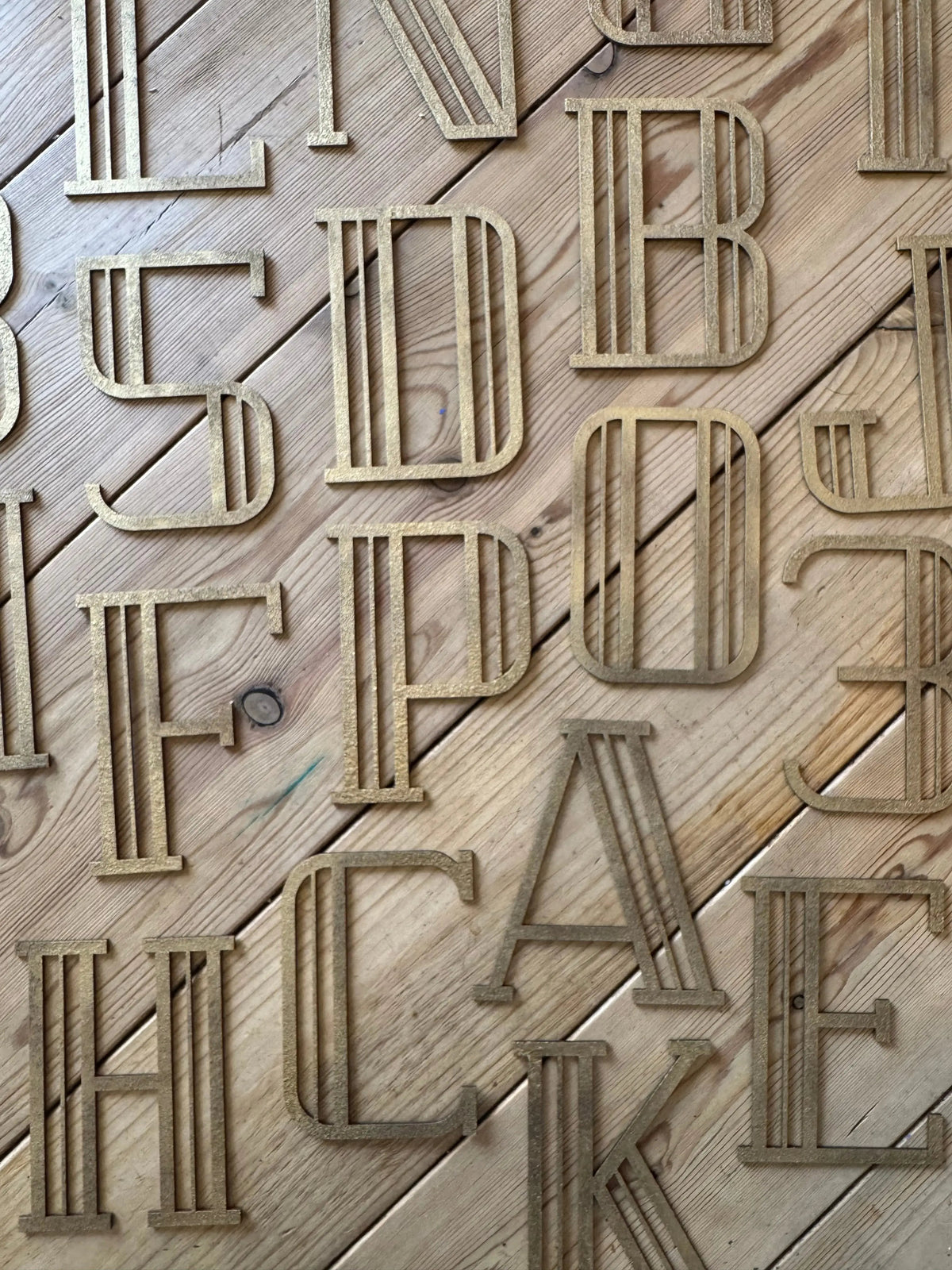 Gold Art Deco Metal Alphabet Letters – 5” or 12” Decorative Lettering A–Z