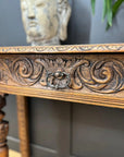 Antique Carved Oak Side Table Console Table Hall Table Drawer Desk Furniture