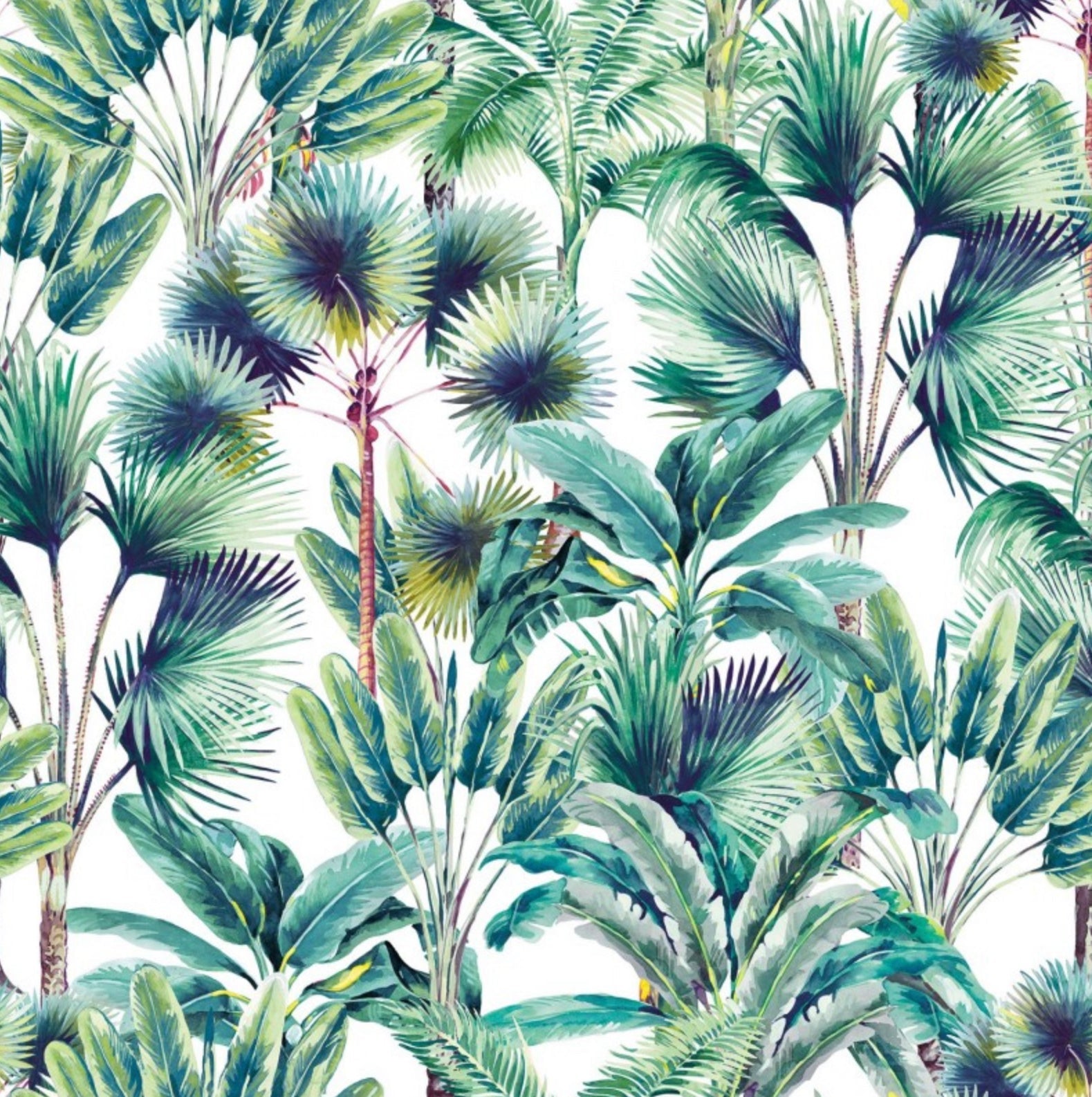 Palm Trees Velvet Lampshade | French Drum Ceiling Light Shade | Bespoke Handmade Empire Lampshade