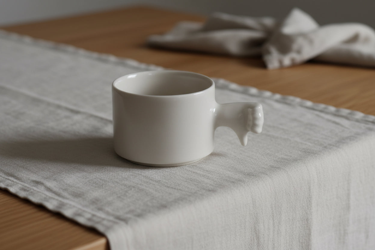 Gesture Ceramic Cup – Handmade Porcelain Coffee Cup（Thumb  down）