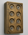 8 Gang 2 Way Antique Brass Solid Cast Metal Conduit Light Switch Industrial
