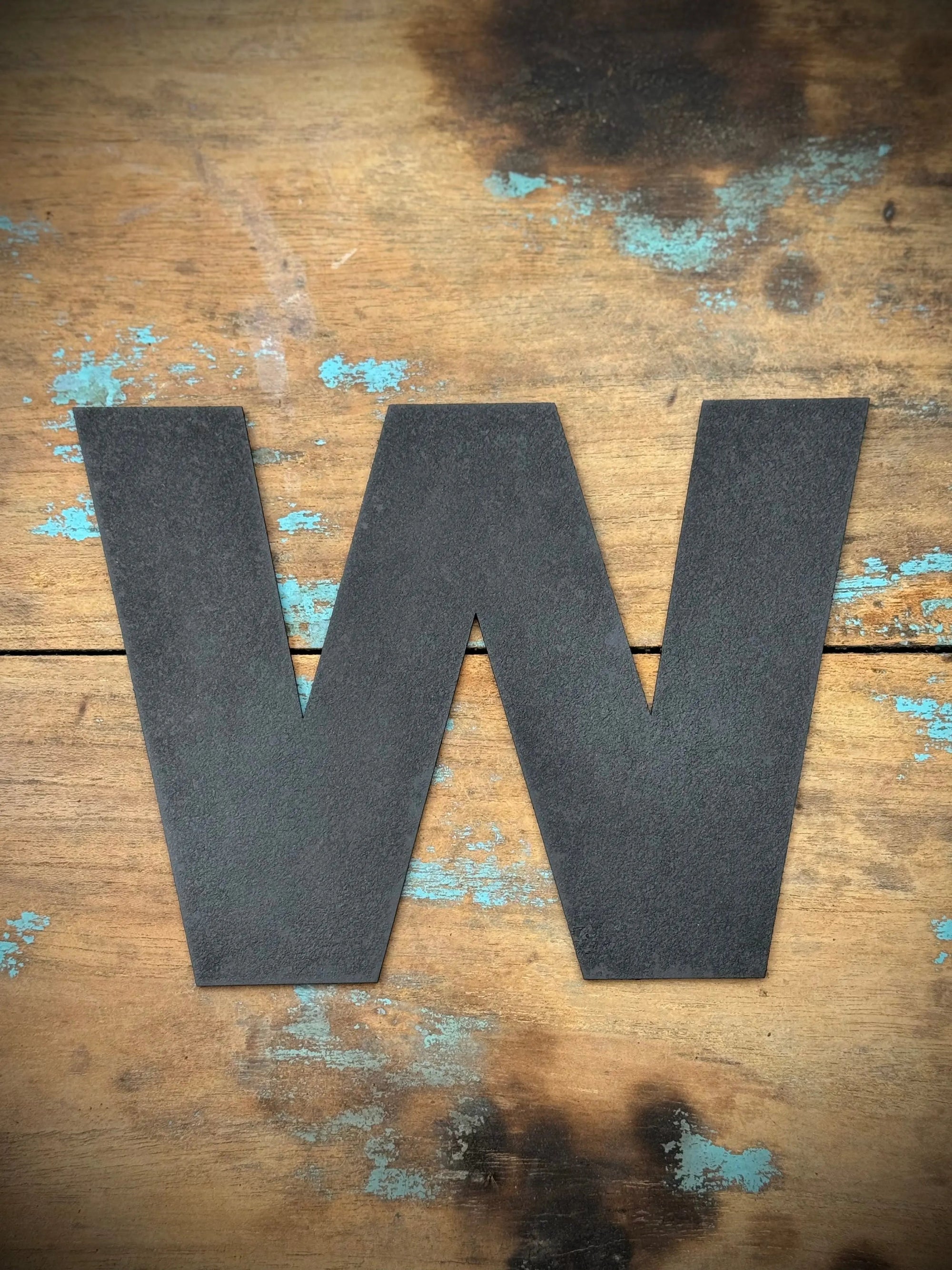 12" and 5" Black Fat Font Metal Letters.