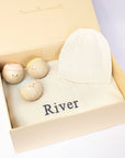 CABLE KNIT CASHMERE AND SENSORY BALLS - IVORY