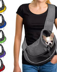 Small Dog Carrier Messenger Style Black Pink & Grey 2 Sizes