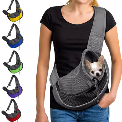 Small Dog Carrier Messenger Style Blue &amp; Grey 2 Sizes
