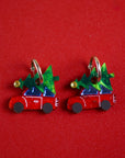Christmas Tree Car Hoop Earrings