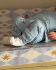 Anti-Roll Wedge Baby Changing Mat - Blue Harlequin