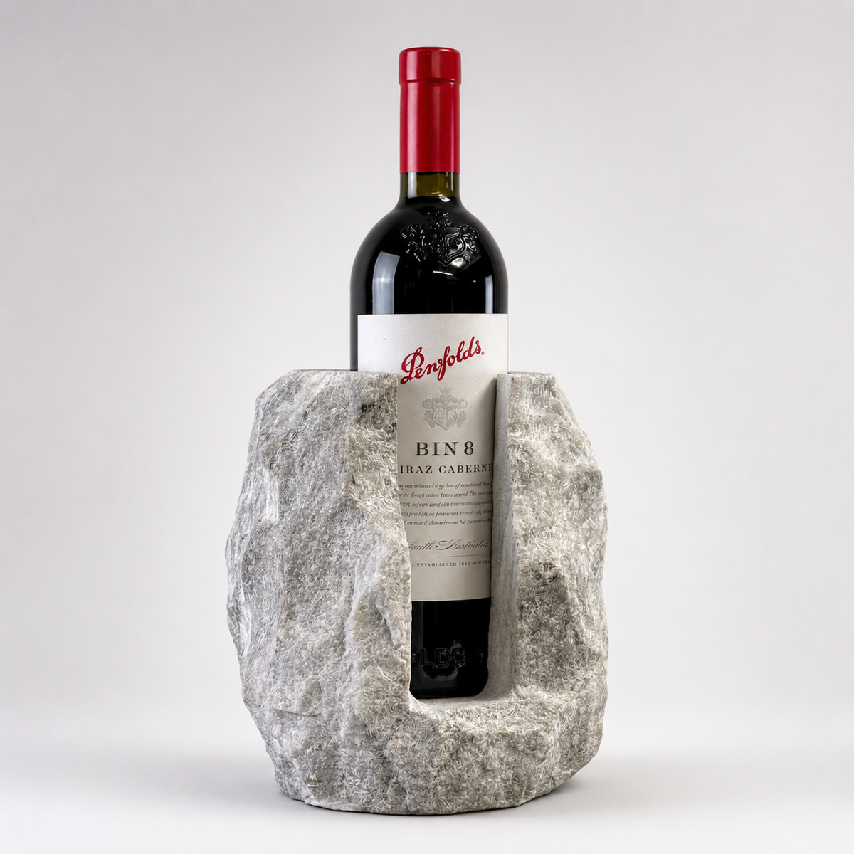 Solid Marble Wine Bottle Holder | Handcrafted Stone Wine Cooler