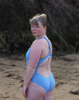 Women's One-piece Blue Double-Strap Swimsuit