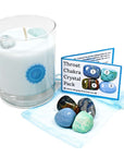 Throat Chakra Healing Crystal & Candle Combination Pack