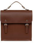 NEW Chestnut Leather Two Tone Backpack Satchel